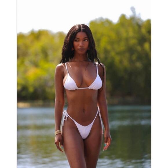 L*SPACE Brittany Bikini Top Gloss Gator (Textured Holographic print) s m l xl - Picture 3 of 13